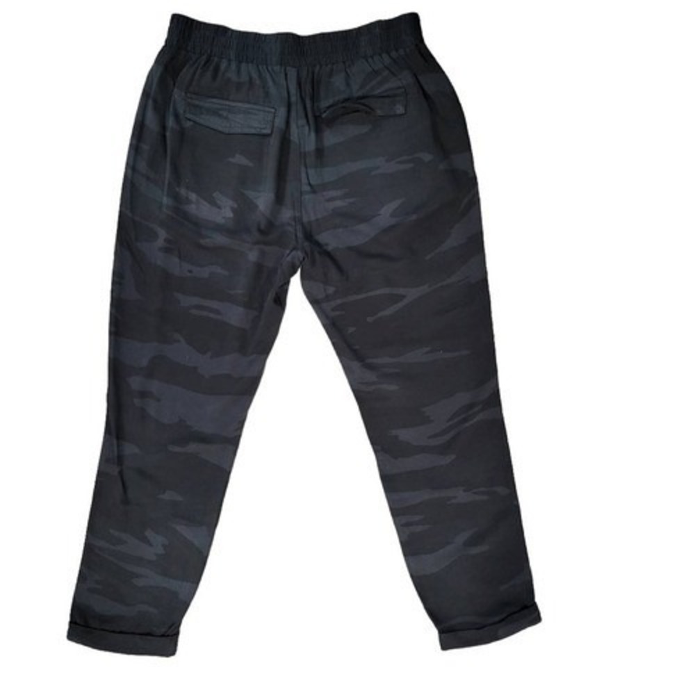 Splendid Womens Camo Jogger Pants Black Grey Elastic Waist Relaxed Fit Large - Picture 2 of 14